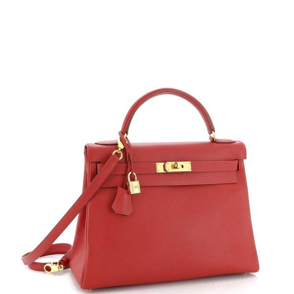 Hermes Kelly Handbag Rouge Vif #78050H84B - Picture 3 of 14